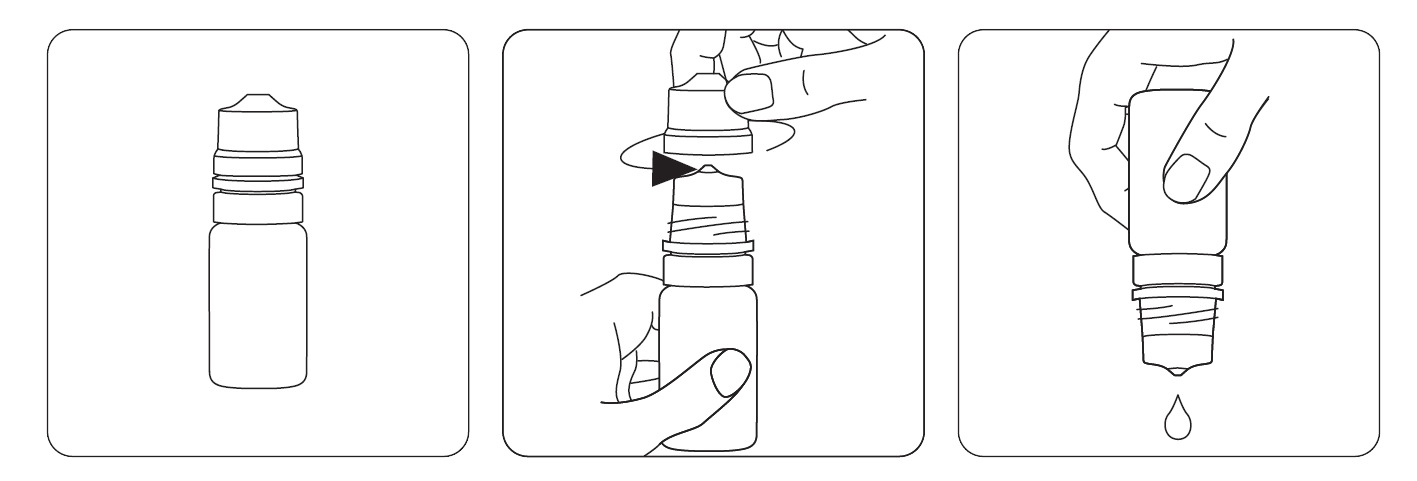 Illustration af bruk af øyedråper